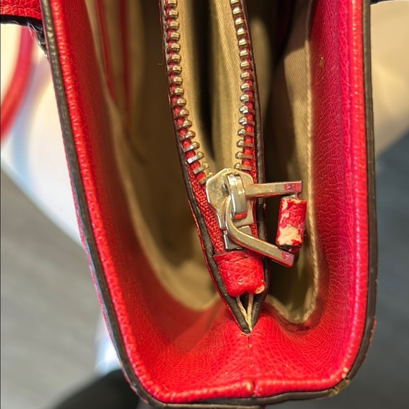 Guess Red Tote Bag with Silver Emblem - Picture 10 of 15